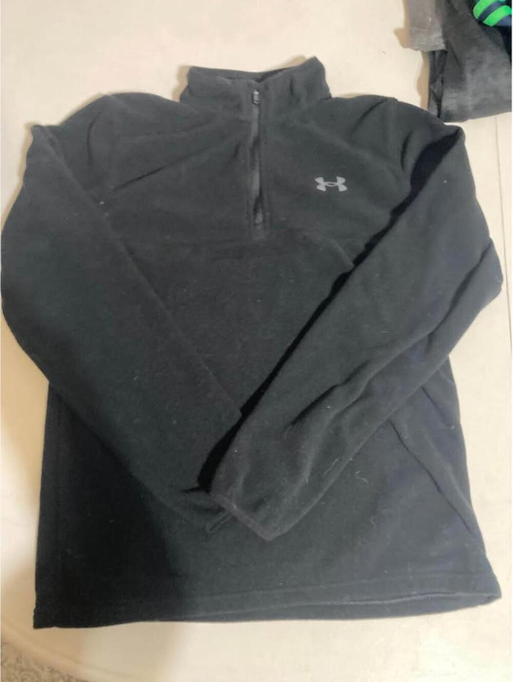 Under Armour Black Quarter Zip Fleece Pullover Sweatshirt YXL